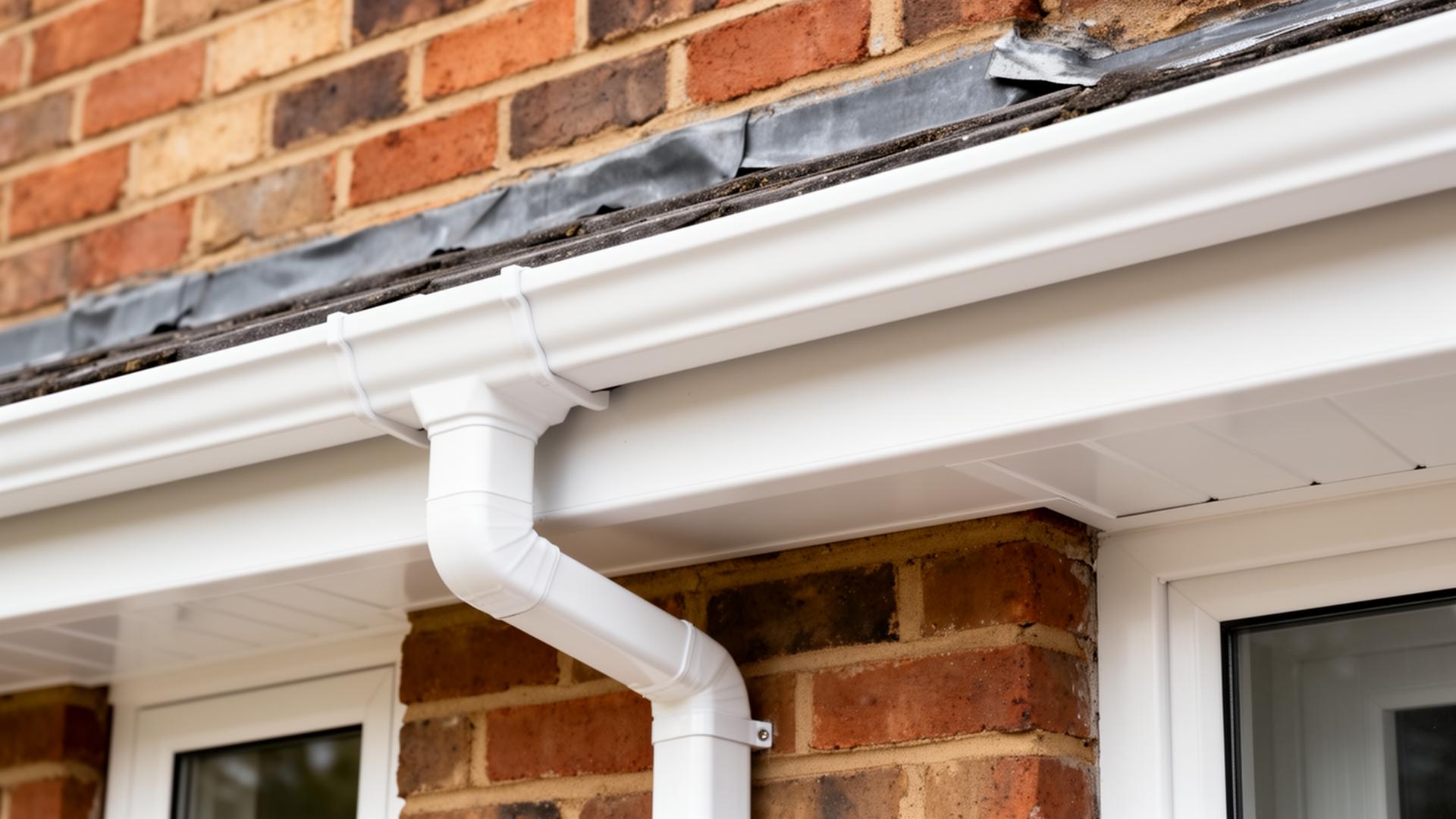 White uPVC fascia boards and guttering professionally installed on a residential property